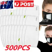 500PCS 5 Layer PM 2.5 Face Mask Filter For Adult Anti Pollution Filters Pads AU