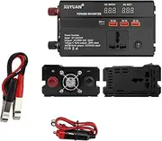 600W Car Power Inverter 12V/24V to 230V - Car Voltage Converter with 2 Sockets, 3 USB, 1 Type-C, Quick Charge, Dual LED Display, for Camping, Travel, Motorhome, Truck & Emergency Power Supply