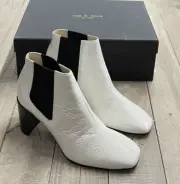 NIB $525 Rag & Bone Aslen Crinkle Boot In Antique White Patent Size:39.5 (US9.5)