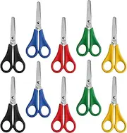 SUJEBKC Children's Scissors, School Scissors, Small Office Scissors with Scale, Craft Scissors Set for DIY Crafts, Pack of 10