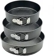 Non-Stick Cheesecake Pan Set Leak-Proof Springform Cake Pans Includes 3 (7, 9 10inches) Round Cake Pans with Removable Bottom