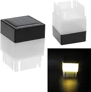 AIMALL 1-8PCS Square Waterproof LED Solar Light Fence Post Pool Garden Lamp (Warm/Cold), 1.96x1.96x2.75in