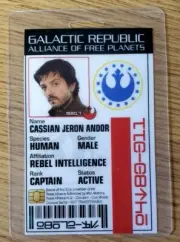 Star Wars Id Badge - Rogue One Captain Cassian Andor prop cosplay costume