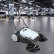 Industrial Manual Floor Sweeper Walk Behind Sweeper Broom Wet Dry 55L 3860 ㎡/h