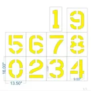 12" Number Kit 0-9 Parking Lot Striping Stencil 1/8" Plastic LDPE Traffic