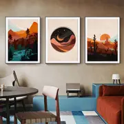 Boho Landscape 3 sets Canvas Wall Art