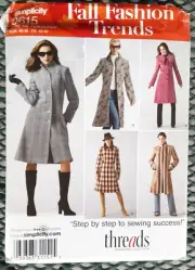 Simplicity Fall Fashion Trends Sewing Pattern 615 Misses' Jackets Project 0615 H