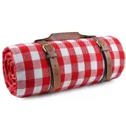 Extra Large Picnic Blanket Waterproof Camping Mat Rug with PU Carrier Soft Li...
