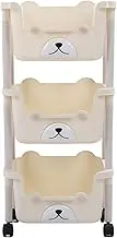 Storage Cart with Wheels, Rolling Utility Trolley with 4 Casters, Mobile Organizer Shelf for Bathroom Kitchen Office (3 Layer)