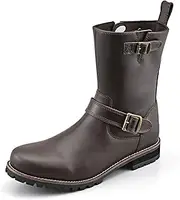 Daytona HBS-004 Engineer Boots, Men's Genuine Leather, Cowhide Leather, Built-In Shift Pads, Side Zip