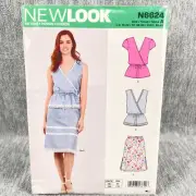 New Look 6624 Plus Size Mock Wrap Top and Skirt Misses Size 10 22 Sewing Pattern