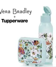 Tupperware Vera Bradley Lunch Set Sea Air Floral Bottle Sandwich Keeper New