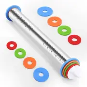 Rolling Pin with Adjustable Thickness Rings,Stainless Steel Dough Roller,Baking