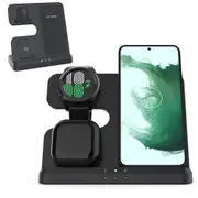 3 in 1 Wireless Charger Fast Charging Station Pad for Samsung Android Apple Devices