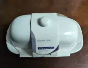 NEW/NOS CorningWare Just White Covered Butter Dish VINTAGE Stoneware