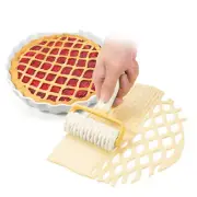 Kitchen Pizza Roller Pin Bread Biscuit Hole Puncher Pasta Pie Dough Crimper Tool