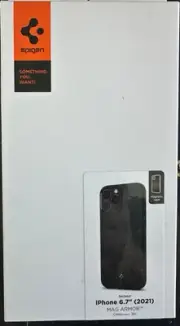 Spigen Mag Armor iPhone 13 Max 6.7" Black Case + Screen Protector - NEW IN BOX