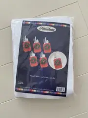 Herrschners Christmas WREATH SILVERWARE POCKETS Felt Sequins Kit Set Of 6 NEW