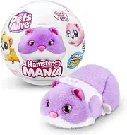 Pets Alive Hamster Mania by ZURU, Purple Hamster, Pet Nurture, Soft Toy, Real Alive, 20+ Sounds Interactive, Electronic Pet, (Purple)