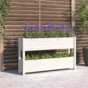vidaXL Planter White 112x25x66 cm Solid Wood Pine