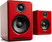 Audioengine Bluetooth Desktop Speakers - A2+ 60W Powered Wireless Stereo Monitor Bookshelf Speakers - Home Music System aptX HD Bluetooth, Built-in 16Bit DAC (Red)