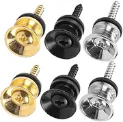 ERINGOGO 6Pcs Guitar Strap Locks Durable Metal Strap Retainer Buttons for Electric Acoustic Guitars Easy to Install with Screws Safety