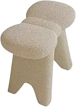Vanity Stool Modern Chair Dressing Stool Fashion Seating Foot Stool Footrest Stool for Home Decor Hallway Entryway Bedroom, White