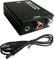 Digital to Analog Audio Converter - Optical SPDIF Toslink Coaxial to RCA L/R Adapter with 3.5mm Jack, 24-bit 192kHz DAC Supports Simultaneous Headphone and Speaker Outputs