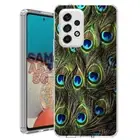 For Samsung Galaxy A23 5g A52 A53 TPU Case Cover+Glass(Peacock Eyes)