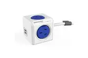 Blue PowerCube 4 Socket Mountable Power Board 1.5m Cord 2 USB Charger 240v 2400w