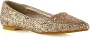 [Generic] Womens Pointed Toe Flats Wedding Shoes Sparkly Glitter Slip On Ballet Pumps Shoes Size 3-8