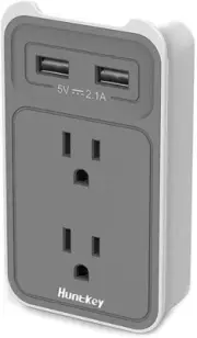 2.1 Amp 2-Outlet Wall Mount Cradle with Dual USB Ports
