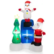 6' Inflatable Christmas Lighted Mailbox Santa Claus Snowman Xmas Tree Decor