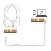 Replacement Music Cable Cord for QC45 Gamings Headsets for Most 2.5mm