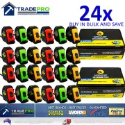 24x Tape Measure 8M Metric Medalist 24pc H/Duty RubberGrip Triple Blade Stop Med