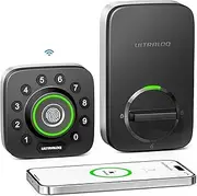 [ULTRALOQ] U-Bolt Pro WiFi Smart Lock with Built-in WiFi,8-in-1 Keyless Entry Door Lock with Door Sensor,Fingerprint Deadbolt,WiFi Door Lock,App Remote Control,Door Status Alert,Voice Control with Alexa