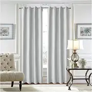 Super Soft Crushed Velvet Eyelet Top Blackout Curtains for Bedroom and Living Room Grey White 84X96 Inches Thermal Insulated Lined Window Treatment Home Decor Spotlight