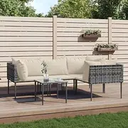 5 Patio Set Cushions Poly Rattan