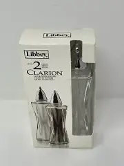 Libbey Clarion Glass Salt & Pepper Shakers By Libbey “Beautiful Set” ~ New