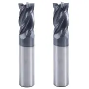 2Pcs 4 Flute 3/4" x 1-1/2" x 4" End Mills Solid Carbide AlTiN COATED CNC Bit