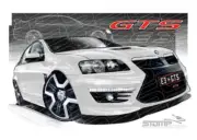 HSV Gts E3 E3 GTS HERON WHITE A2 FRAMED PRINT (V265)