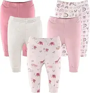 [The Peanutshell] Baby Pants for Girls, Newborn to 24 Months, 5 Pack, Rainbow Safari