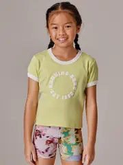 Running Bare Girls Active Tops and Exercise Tees. - 90s Baby Ringer Tee - Girls