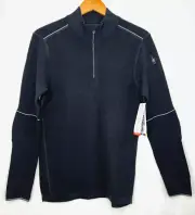 Smartwool Intraknit Thermal Merino 250 1/4 Zip BaseLayer Top Men NWT Small Black