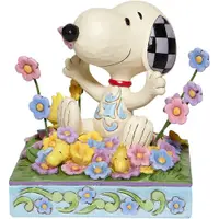 在飛比找蝦皮商城優惠-Enesco 精品雕塑 Snoopy 史努比與胡士托花床居家