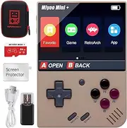 Astarama Miyoo Mini Plus Handheld Game Console with Storage Bag, 3.5 Inch Open Source Retro Game Console, Built in 64G TF Card & 10000+ Classic Games, Support WiFi Gray