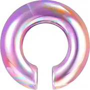 [ZS] 1 Piece 0G 00G 1/2” Glass Nose Rings Septum Ring, C Shape Horseshoe Nose Ring Horseshoe Earrings Hoop Body Piercing Jewelry For Women Men