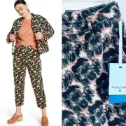 Rachel Comey High Rise Denim Animal Print Olive, Pink Cotton Jean 4,12 Target