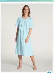 NWT Calida 33446 Soft Cotton Short Sleeve Night Shirt Gown XS NWT Blue