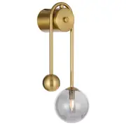 Felton Smoke Glass Modern Wall Lights Hoop Antique Gold Lighting Telbix